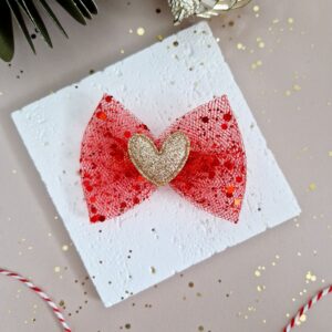 Barrette Tulle Coeur or