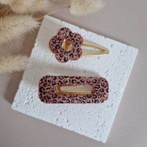 Barrette Graou pink rectangle