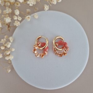 Créoles Sunbloom glitter corail