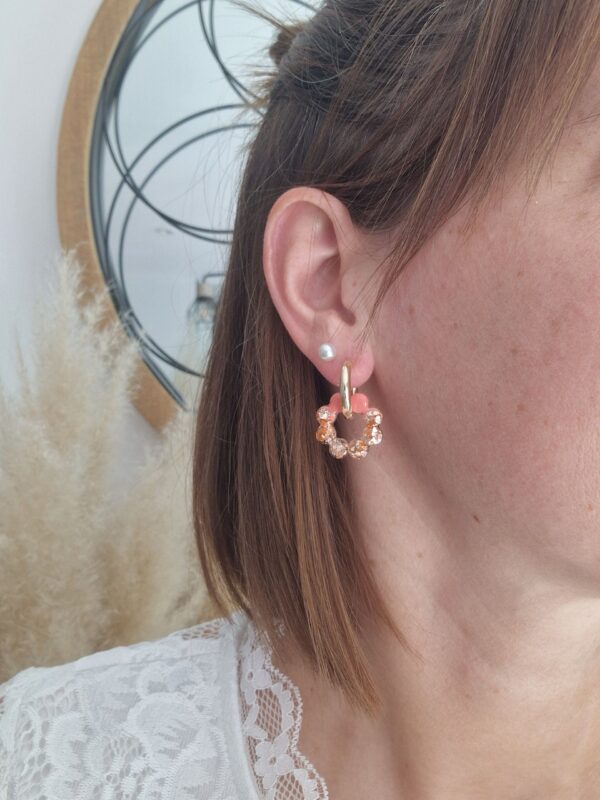 Créoles Sunbloom glitter corail – Image 3