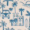 Toile Blue Palms