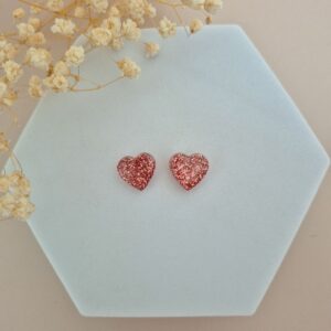 Boucles d'oreilles Rose coeur
