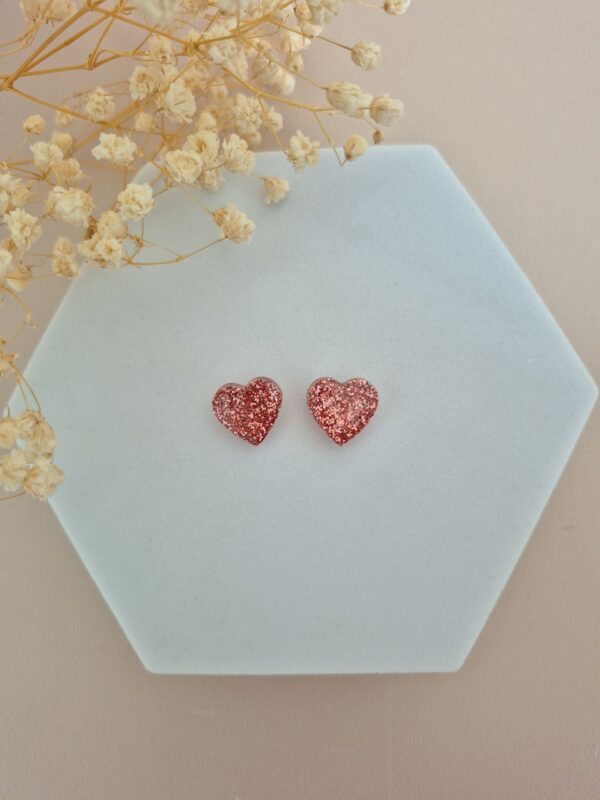 Boucles d'oreilles Rose coeur