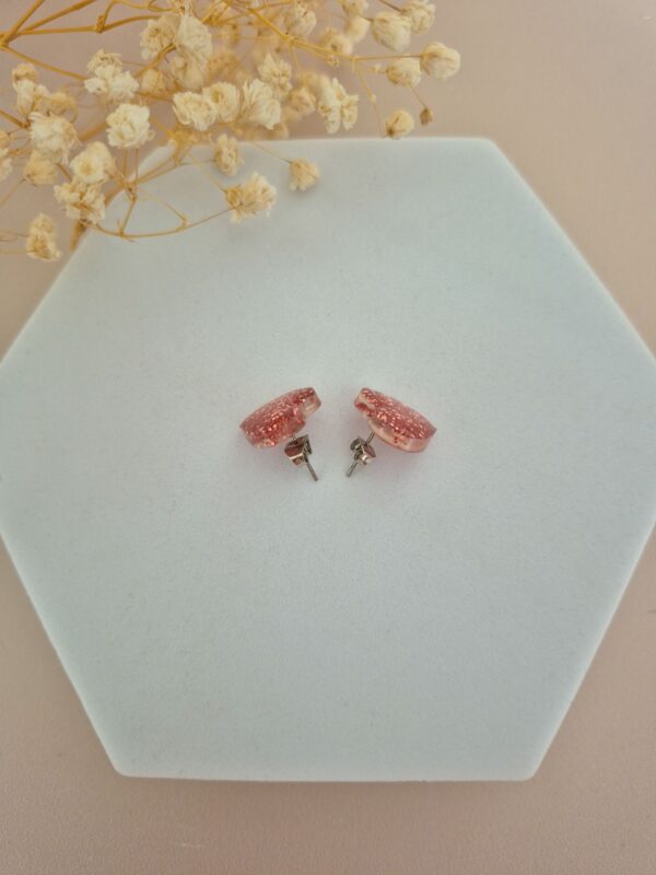 Boucles d'oreilles Rose coeur – Image 2