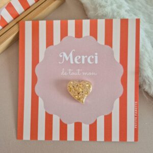 Pin's Coeur Nacre doré