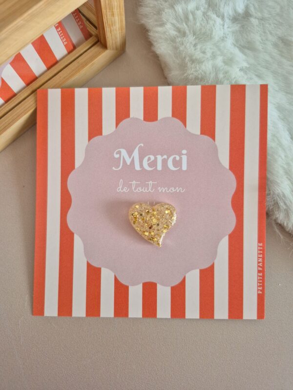 Pin's Coeur Nacre doré