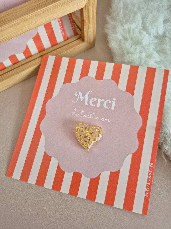 Pin's Coeur Nacre doré – Image 3