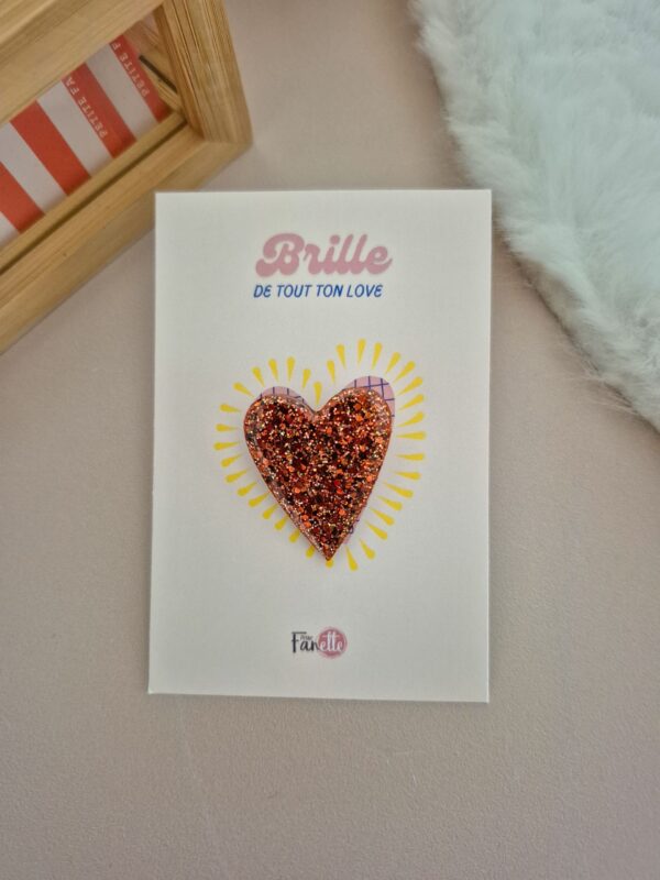Broche Love Noisette