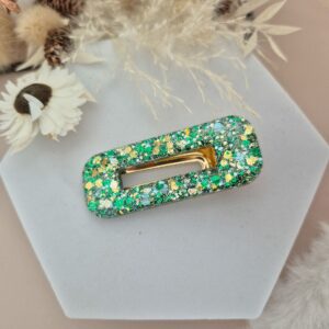 Barrette Lichen Doré rectangle