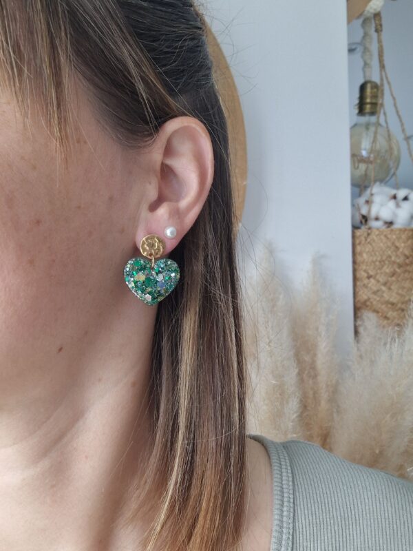 Boucles d'oreilles Anna Lichen Doré – Image 3