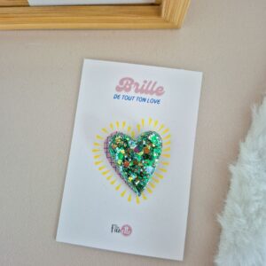 Broche Love Lichen doré