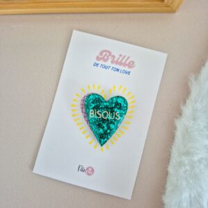 Broche Love Bisous émeraude