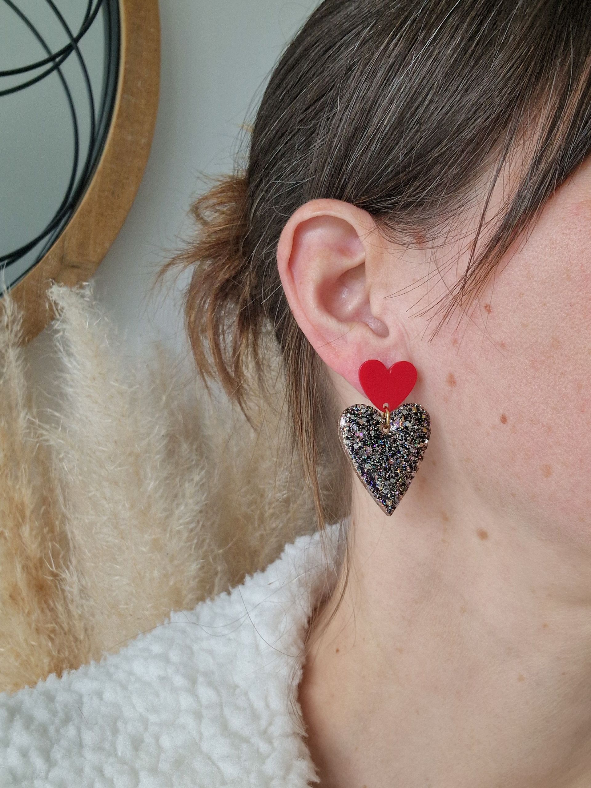 Boucles d'oreilles Lili Black Gold – Image 3