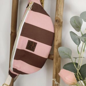 Sac Banane Rayures marron